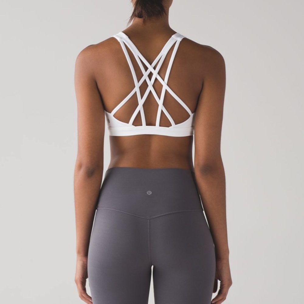 lululemon Free to Be Serene Bra in White Light Support Yoga Style